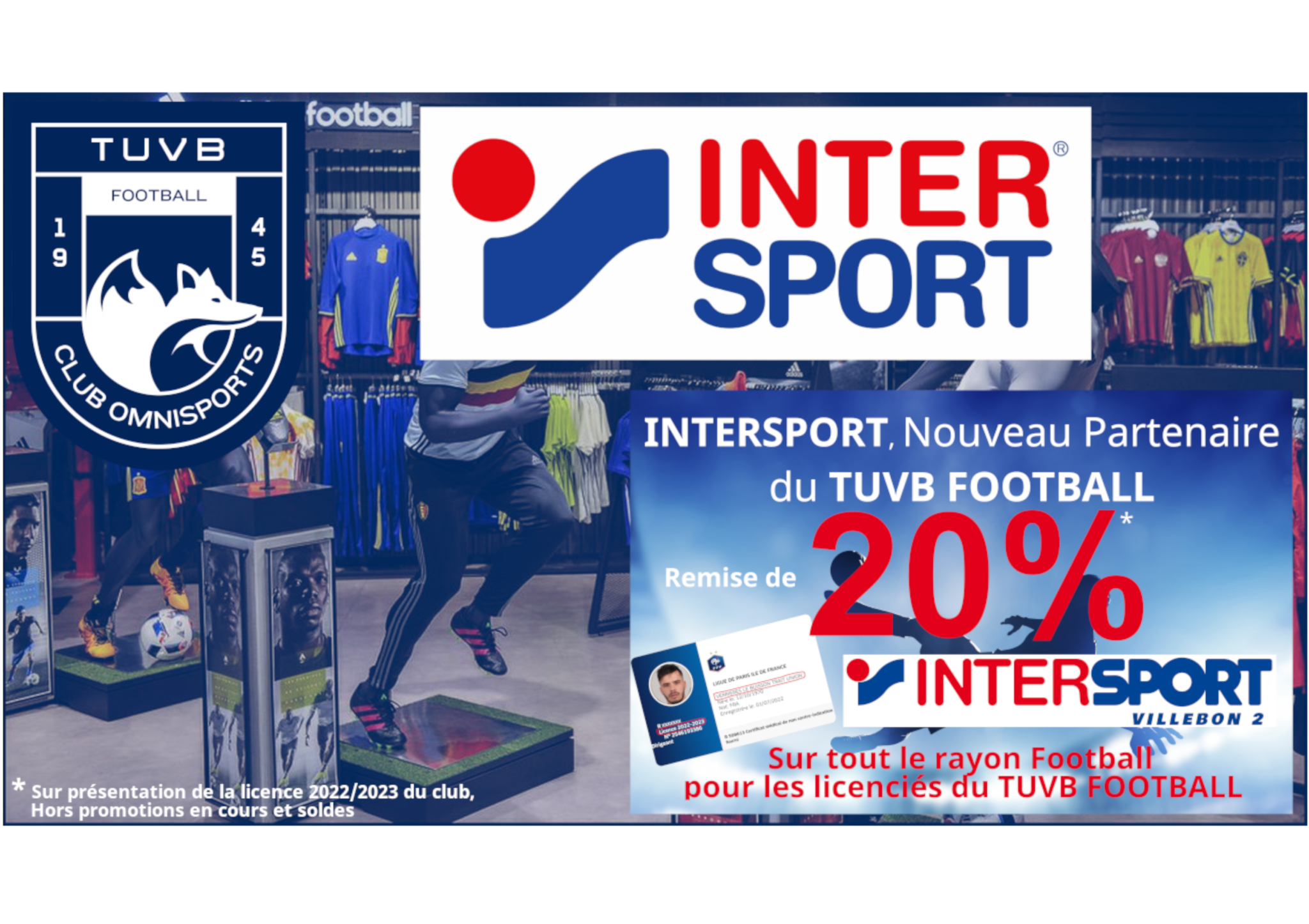 Nouveaux partenariat Intersport TUVB Football